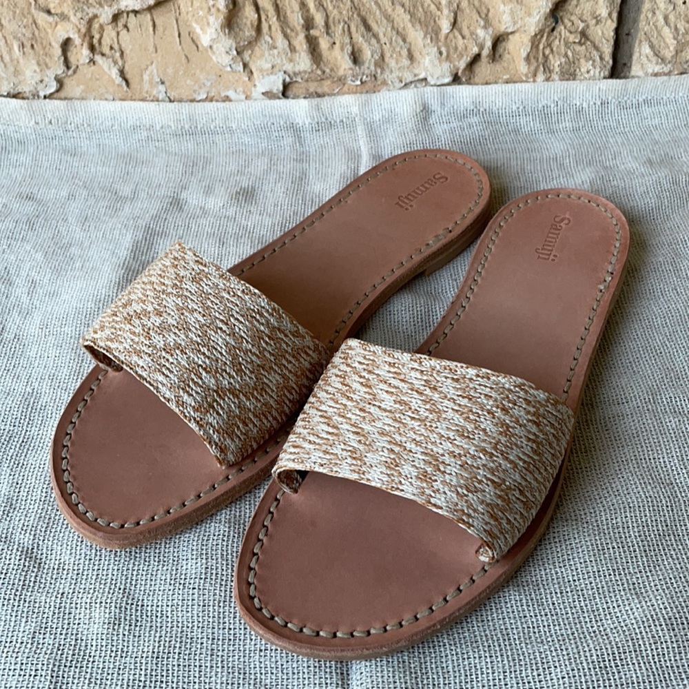 Samuji Leather Slide Sandles Size 40 NWOT New - Picture 3 of 12